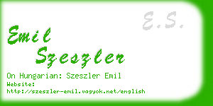 emil szeszler business card